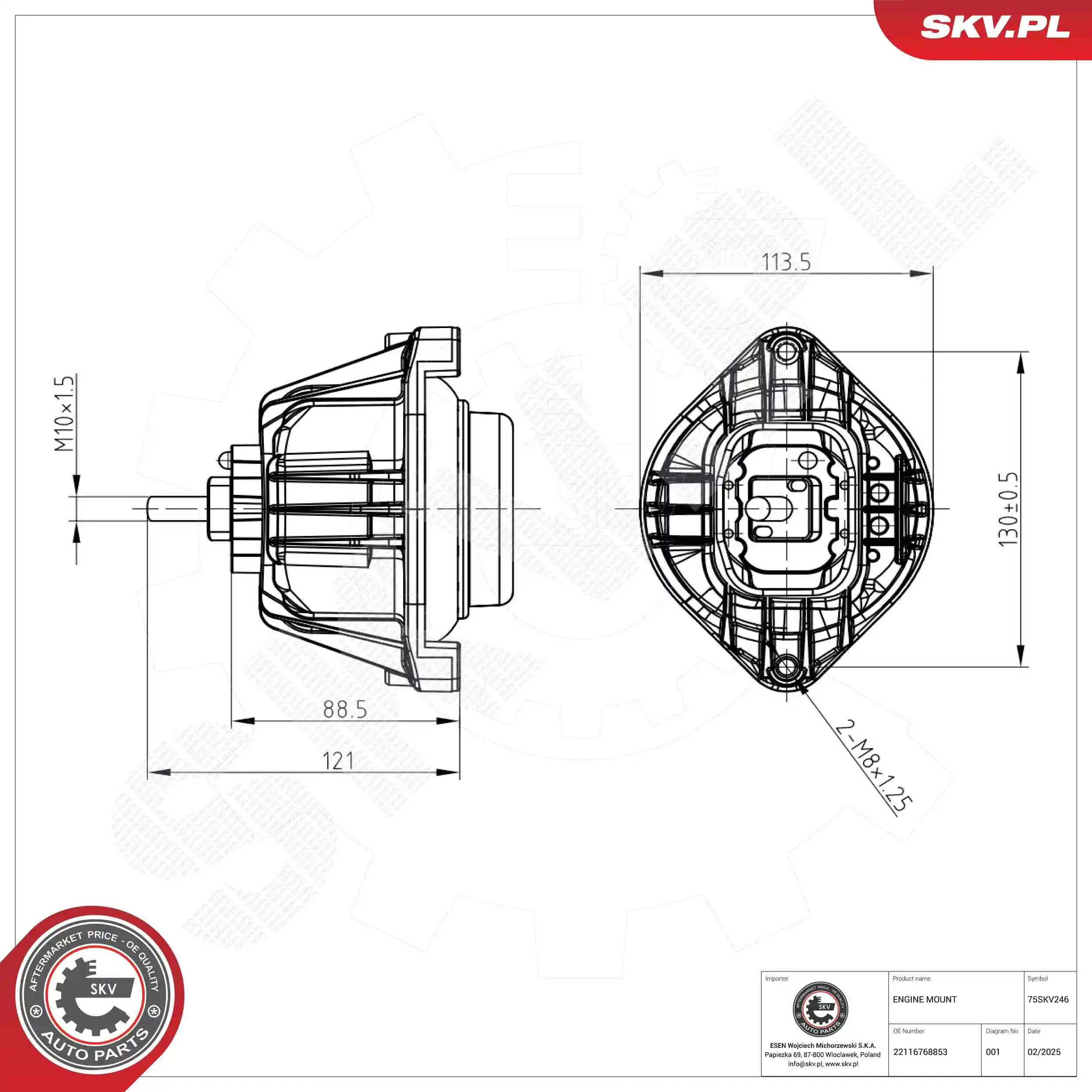 Mounting, engine